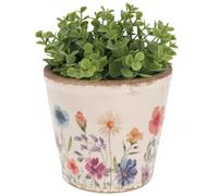 Shudehill Giftware Cottage Garden Ceramic Planter Rustic Floral Design Plant Small & Large Sizes Indoor Outdoor Decorative Flower Pot (Small: Height 14 cm x Width 15 cm x Depth 13 cm)