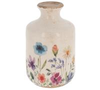 Shudehill Giftware Cottage Garden Ceramic Vase Rustic Floral Decorative Flower Holder Plum Small, Frilly Top, Jug, Bottle Large (Bottle Vase Large H 18 x W 12 x D 16.5 cm)