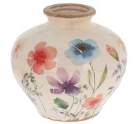 Shudehill Giftware Cottage Garden Ceramic Vase Rustic Floral Decorative Flower Holder Plum Small, Frilly Top, Jug, Bottle Large (Plum Vase Small H 12 x W 15 x D 14 cm)