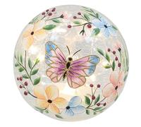 Shudehill Giftware Crackle Glass Butterfly LED Ball, Large