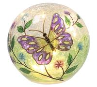Shudehill Giftware Crackle LED Light Up Ball Purple Butterfly Small or Large Home Decoration (Large)