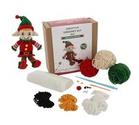 Shudehill Giftware Creative Christmas Crochet Kits Perfect for Learning or Experienced Crocheters - Penguin, Snowman, Santa & More! (Elf)