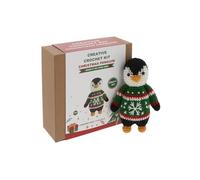 Shudehill Giftware Creative Crochet Kit, Christmas Jumper Penguin, Finished Size: 14x16cm, Set of 1