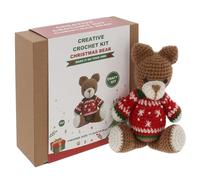 Shudehill Giftware Creative Crochet Kit for Adults - DIY Christmas Teddy Bear Craft Set, Perfect for Beginners, Includes All Materials & Instructions for a Fun, Easy Crochet Project