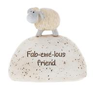 Shudehill Giftware Cute sheep resin figurines with different heartfelt messages on the stone effect base (Fab-ewe-lous friend)