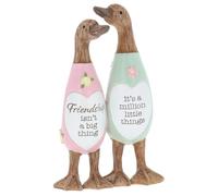 Shudehill Giftware Daisy Message Cute Wooden Duck Ornament - Mum, Nan, Friends, Family and More Sentimental Messages, Gift Ideas For Her (Friendship)