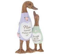 Shudehill Giftware Daisy Message Cute Wooden Duck Ornament - Mum, Nan, Friends, Family and More Sentimental Messages, Gift Ideas For Her (Nan)