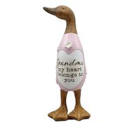 Shudehill Giftware Daisy Message Wooden Duck Ornament Gift - Family, Friends, Auntie, Daughter, Sister, Grandma, Nan or Mum Messages (Grandma)