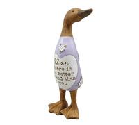 Shudehill Giftware Daisy Message Wooden Duck Ornament Gift - Family, Friends, Auntie, Daughter, Sister, Grandma, Nan or Mum Messages (Nan)