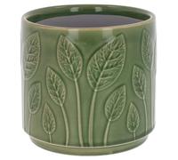 Shudehill Giftware Deco Glaze Planter Tropical, Daisy, Artichoke and more designs and colours to choose from! (Leaves)