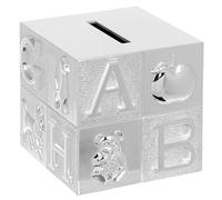 Shudehill Giftware Deluxe Silver Plated Cube Money Box
