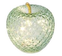 Shudehill Giftware Diamond Cut LED Glass Fruit Light Pear, Apple & Lemon Decorative Lamp Amber, Green, Lilac, Pink Battery Operated Home Décor (Apple Green Height 13x Width 12.5X Depth 11cm)