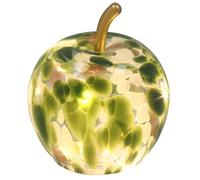 Shudehill Giftware Diamond Cut LED Glass Fruit Light Apple Mottle Green Decorative Lamp Battery Operated Home Décor H: 11.5 W: 10.5 D: 10 cm