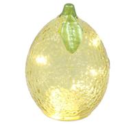 Shudehill Giftware Diamond Cut LED Glass Fruit Light Pear, Apple & Lemon Decorative Lamp Amber, Green, Lilac, Pink Battery Operated Home Décor (Lemon Clear Height 12.5X Width 9.5X Depth 9.5cm)
