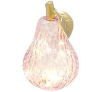 Shudehill Giftware Diamond Cut LED Glass Fruit Light Pear, Apple & Lemon Decorative Lamp Amber, Green, Lilac, Pink Battery Operated Home Décor (Pear Lilac Height 17.5X Width 11x Depth 11cm)