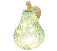 Shudehill Giftware Diamond Cut LED Glass Fruit Light Pear, Apple & Lemon Decorative Lamp Amber, Green, Lilac, Pink Battery Operated Home Décor (Pear Green Height 17.5X Width 11x Depth 11cm)