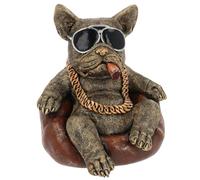 Shudehill Giftware Dudes Dog Themed Fun Statue Home Ornament Biker Bulldog, Frenchie or Jack Russell Designs - Unique Gift Idea For Him (Biker Bulldog)