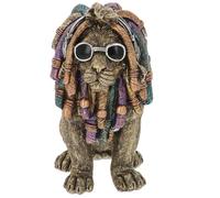 Shudehill Giftware Dudes Rasta Lion Themed Dreadlocks Fun Statue Home Ornament - Unique Gift Idea For Him 20x17x10.5cm