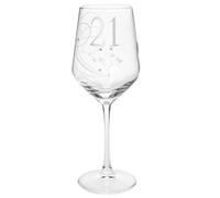 Shudehill Giftware East West Rush Celebration Special Birthday Wine Glass - 18, 21, 30, 40, 50, 60, 70 Age Birthdays with Minimal Design (21)