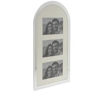 Shudehill Giftware Elegant Arch Wall Mirror Photo Frame, White, Triple Opening Display, Modern Home Décor