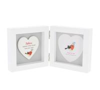 Shudehill Giftware Forget Me Not Robin Themed Love Heart Plaque & Photo Frame - Mum, Nan, Dad or Grandad Family Themed Sentimental Gift Idea With Meaningful Message (Robin)