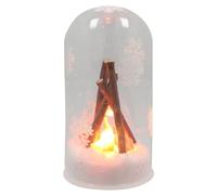 Shudehill Giftware Frosty Christmas LED Candle Decoration Glass Ball & Teardrop Snow Scene Small & Large Sizes Battery Operated Festive Ornament (Large Height 15 x Width 8.2X Depth 8.2cm)