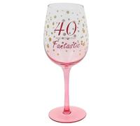 Shudehill Giftware Gold Speckle Birthday Special Age Colourful Wine Glass - 18th, 21st, 30th, 40th, 50th, 60th, 70th Birthday Gift (40)
