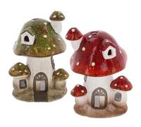 Shudehill Giftware Green Tall Woodland Mushroom House Figurine in Ceramic