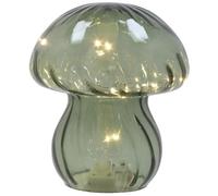 Shudehill Giftware Handblown Glass LED Mushroom Light Up Ornaments - Pink, Blue, Grey or Amber (Clear Green)