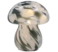 Shudehill Giftware Handblown Glass LED Mushroom Light Up Ornaments - Pink, Blue, Grey or Amber (Dark Grey)