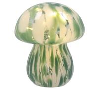 Shudehill Giftware Handblown Glass LED Mushroom Light Up Ornaments - Pink, Blue, Grey or Amber (Green)