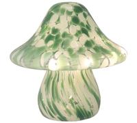 Shudehill Giftware Handblown Glass LED Mushroom, Toadstool and Orbs Light Up Ornaments - Pink, Blue, Grey or Amber (Toadstool Green)