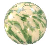 Shudehill Giftware Handblown Glass LED Mushroom, Toadstool and Orbs Light Up Ornaments - Pink, Blue, Grey or Amber (Ball Green)