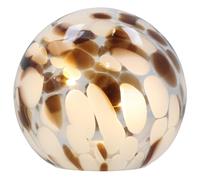 Shudehill Giftware Handblown Glass LED Mushroom, Toadstool and Orbs Light Up Ornaments - Pink, Blue, Grey or Amber (Ball Brown)