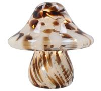 Shudehill Giftware Handblown Glass LED Mushroom, Toadstool and Orbs Light Up Ornaments - Pink, Blue, Grey or Amber (Toadstool Brown)