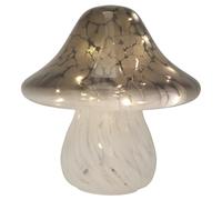 Shudehill Giftware Handblown Glass LED Toadstool Light Up Ornaments - Pink, Blue, Grey or Amber (Grey)
