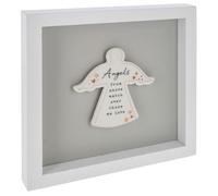 Shudehill Giftware Heartfelt Art Butterfly, Square, House, Angels or Heart Plaque in White Frame Large - Mum, Dad, Grandad, Friends, Family, Home (Angel Angels)