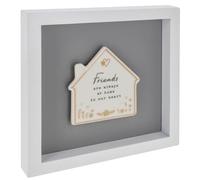 Shudehill Giftware Heartfelt Art Butterfly, Square, House, Angels or Heart Plaque in White Frame Large - Mum, Dad, Grandad, Friends, Family, Home (House Friends)