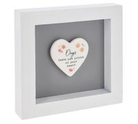 Shudehill Giftware Heartfelt Art Heart Plaque in White Frame - Mum, Nan, Daughter, Friends, Family, Baby Girl, Dog, Cat, Home, Love, Bee Happy (Dog)
