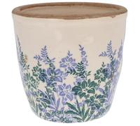 Shudehill Giftware Indian Garden Pretty Floral Blue and White Design Planter Pot - Small or Large (Large)