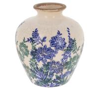 Shudehill Giftware Indigo Garden Blue Floral Crackle Effect Vase - Pitcher, Traditional, Handle or Bouquet Designs (Indigo Garden Plum Vase Small)