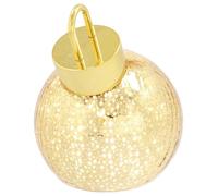 Shudehill Giftware LED Crackle Glass Bauble Collection Light Up Christmas Decorations Assorted Sizes Gold and Silver (Gold Small Height 15x Width 12x Depth 12cm)