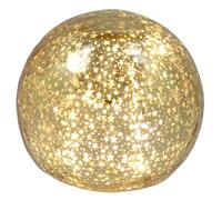 Shudehill Giftware LED Crackle Glass Bauble Collection Light Up Christmas Decorations Assorted Sizes Gold and Silver (Gold Ball Height 8.5x Width 10x Depth 10cm)