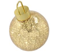Shudehill Giftware LED Crackle Glass Bauble Collection Light Up Christmas Decorations Assorted Sizes Gold and Silver (Gold Medium Height 17x Width 15x Depth 15cm)
