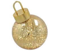 Shudehill Giftware LED Crackle Glass Bauble Collection Light Up Christmas Decorations Assorted Sizes Gold and Silver (Gold Large Height 26.5x Width 20x Depth 20cm)