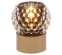 Shudehill Giftware Luxe LED Lamp - 3 Stylish Designs, 4 Colour Options - Battery Powered (Batteries Included) - Durable Reusable Decorative Home Lighting (Round Bead Grey)