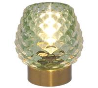 Shudehill Giftware Luxe LED Unique Pine Cone Glass Lamp with Brushed Gold Base - Blue, Gren or Pink (Green)