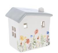 Shudehill Giftware Meadow House Tealight Holder - Small Grey 337802