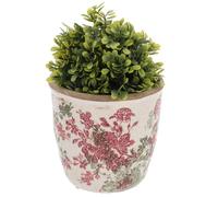 Shudehill Giftware Misty Collection Small Ceramic Planter, Pink Floral Crackle Glaze, Garden Style Plant Pot