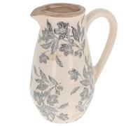 Shudehill Giftware Misty Garden Collection Ceramic Pitcher Vase, Floral Design, Country Farmhouse Style, Decorative Jug